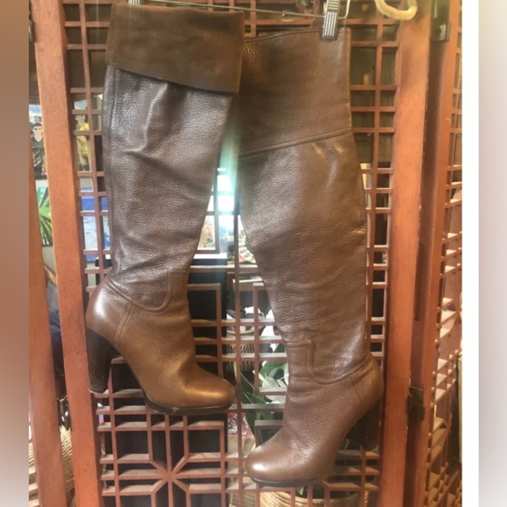 SOLD over the knee fold over high heel boots miu miu 37.5.